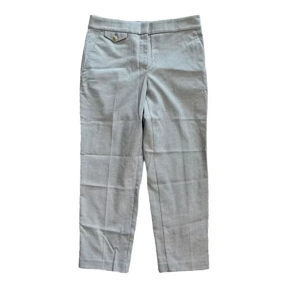 Loft Blue Herringbone Cropped Business Slacks 6 - Picture 1 of 3